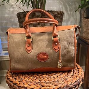 Dooney & Bourke Vintage Brown and Taupe Satchel
